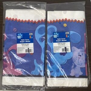 2 Vintage 2000 Blue's Clues Rectangle Table Cover Viacom 54" x 89.25" NEW Y2K